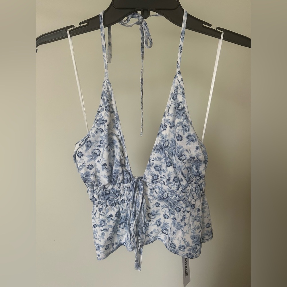 Garage butterfly blue and white top